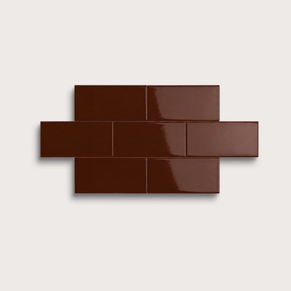 Red Red Wine ceramic tile, 2 by 4 inches, gloss finish