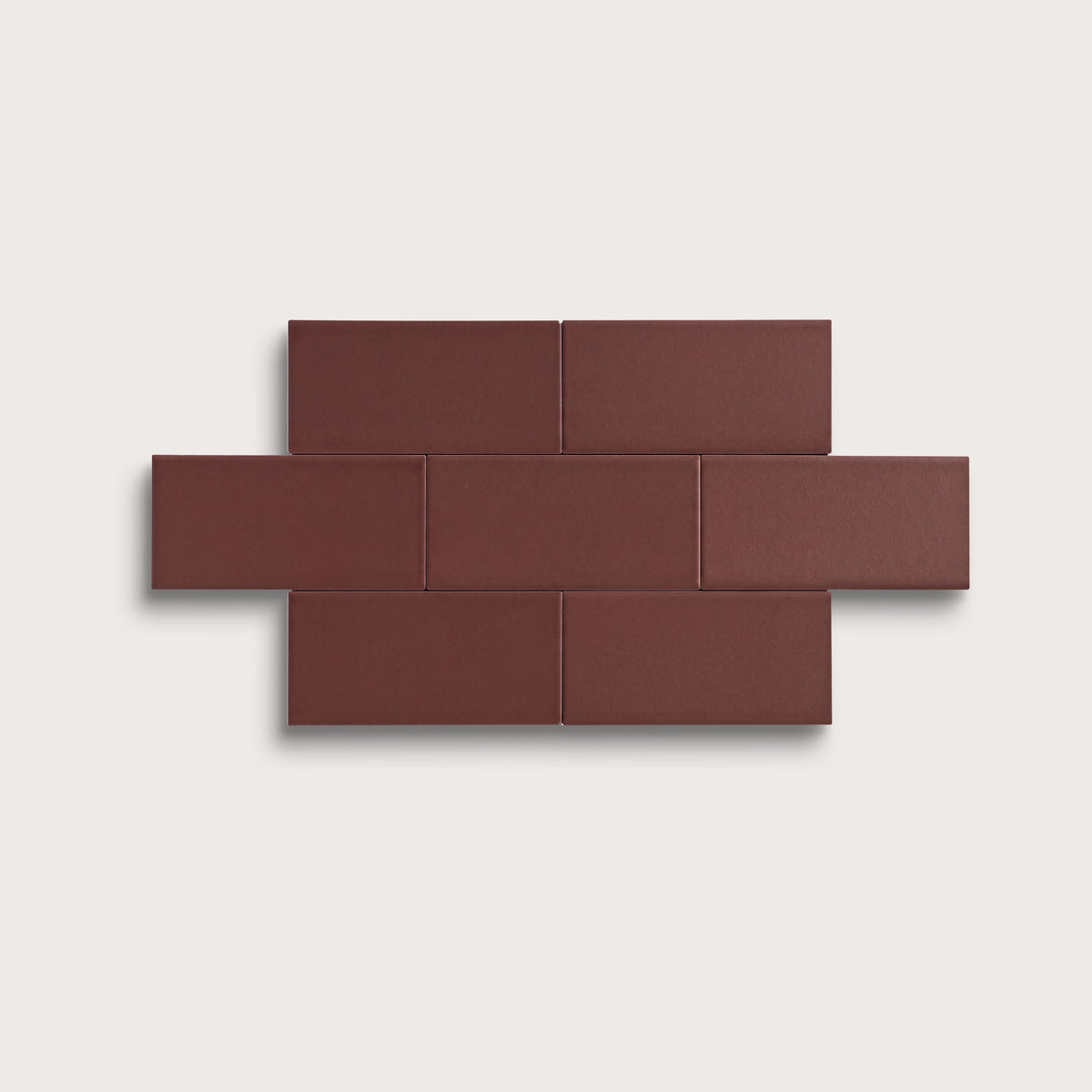 Red Red Wine ceramic tile, 2 by 4 inches, matte finish