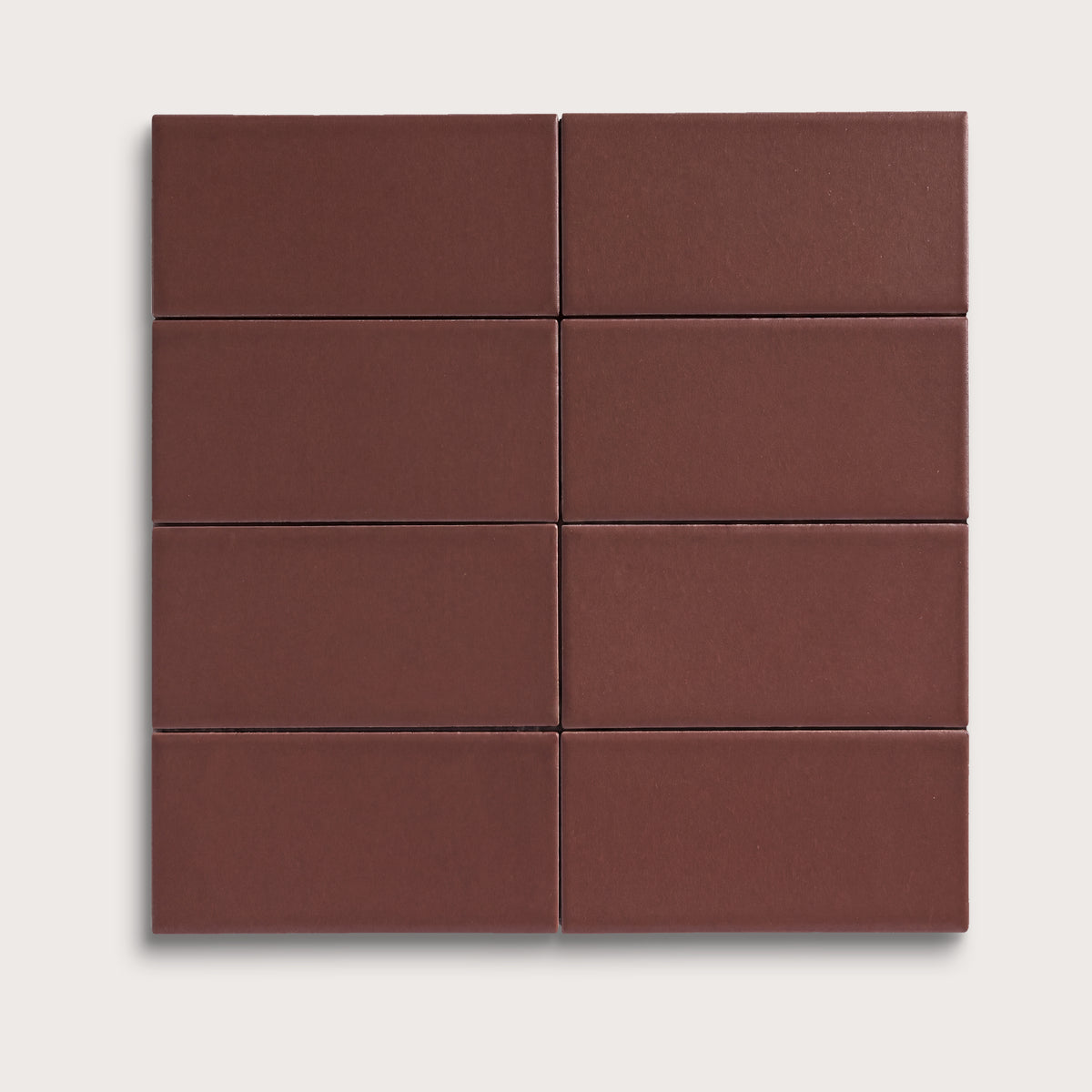 Red Red Wine ceramic tile, 2 by 4 inches, matte finish