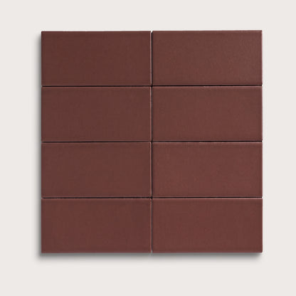 Red Red Wine ceramic tile, 2 by 4 inches, matte finish