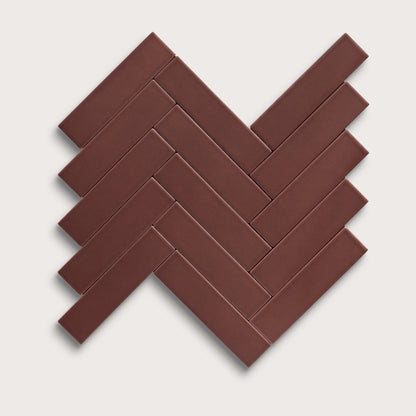 Red Red Wine ceramic tile, 2 by 8 inches, matte finish