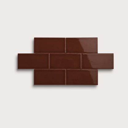 Red Red Wine ceramic tile, 3 by 6 inches, gloss finish