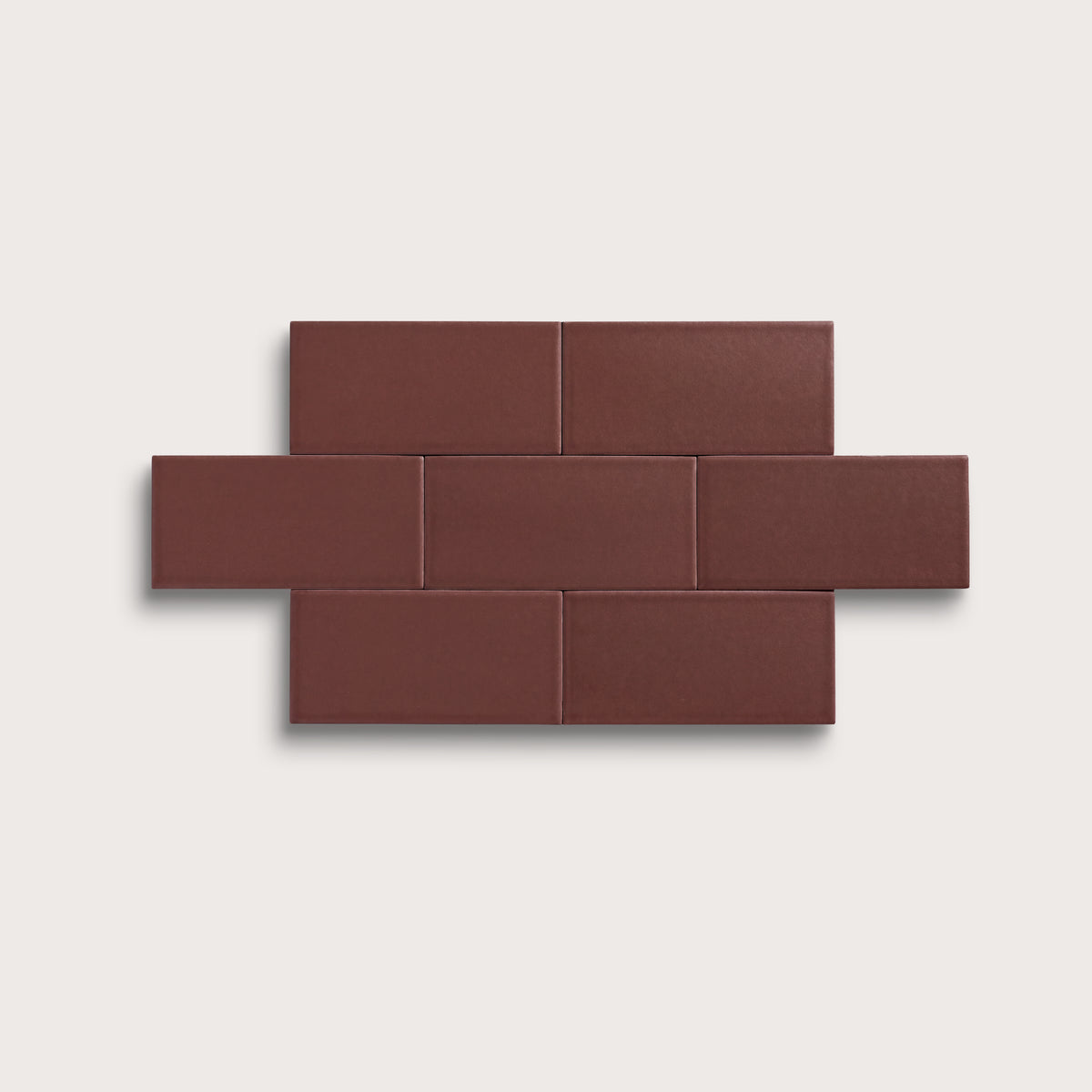 Red Red Wine ceramic tile, 3 by 6 inches, matte finish