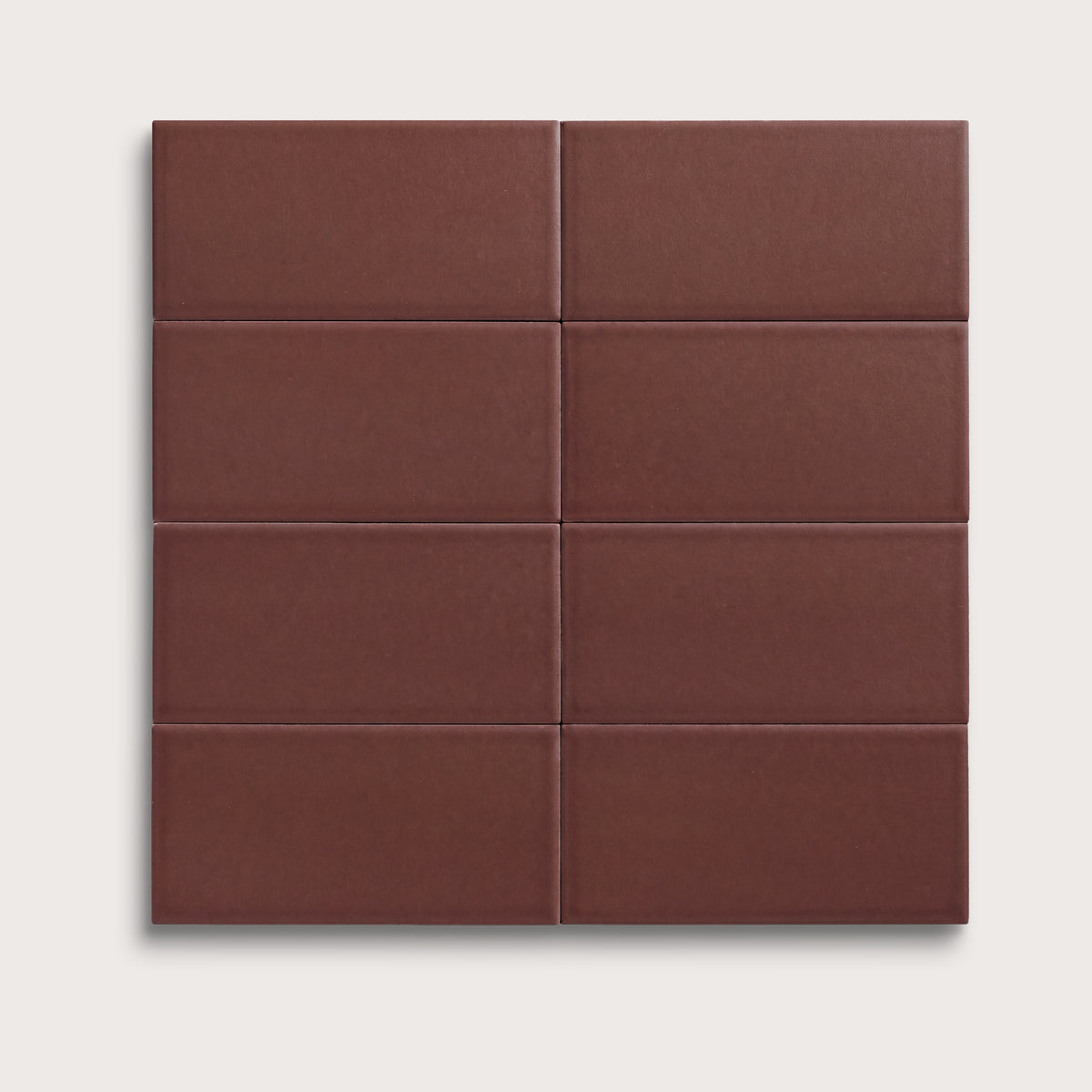 Red Red Wine ceramic tile, 3 by 6 inches, matte finish