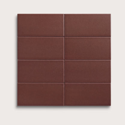 Red Red Wine ceramic tile, 3 by 6 inches, matte finish