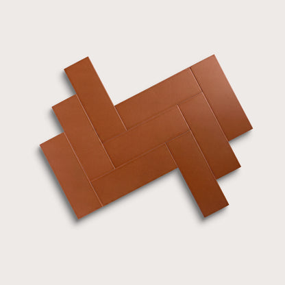 Saddle ceramic tile, 4 by 12 inches, matte finish