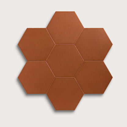 Saddle ceramic tile, 8 inch hex, matte finish