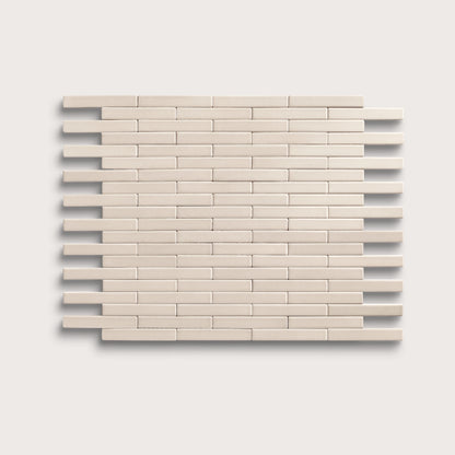 Shell ceramic tile, 1 by 6 inch subway mosaic, matte finish