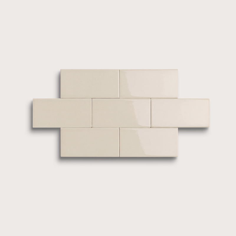 Shell ceramic tile, 2 by 4 inches, gloss finish