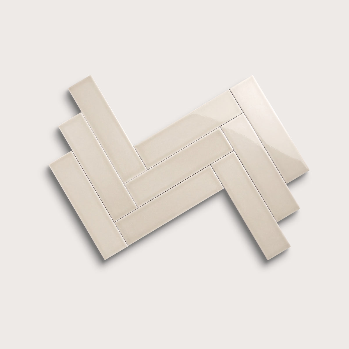Shell ceramic tile, 3 by 12 inches, gloss finish