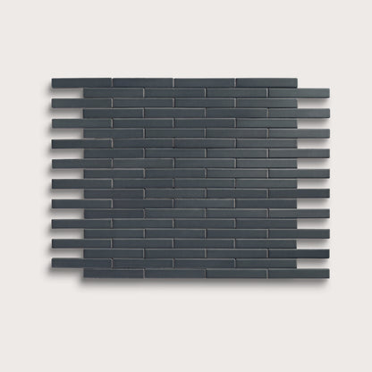 Smoke ceramic tile, 1 by 6 inch subway mosaic, matte finish