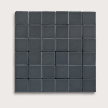 Smoke ceramic tile, 2 by 2 inch mosaic, matte finish