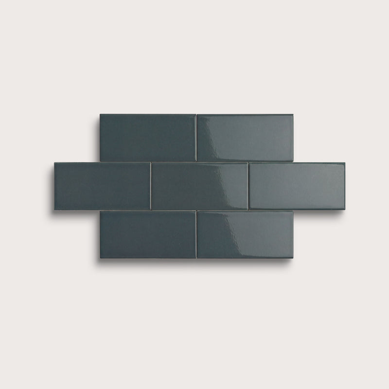 Smoke ceramic tile, 2 by 4 inches, gloss finish
