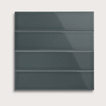 Smoke ceramic tile, 3 by 12 inches, gloss finish