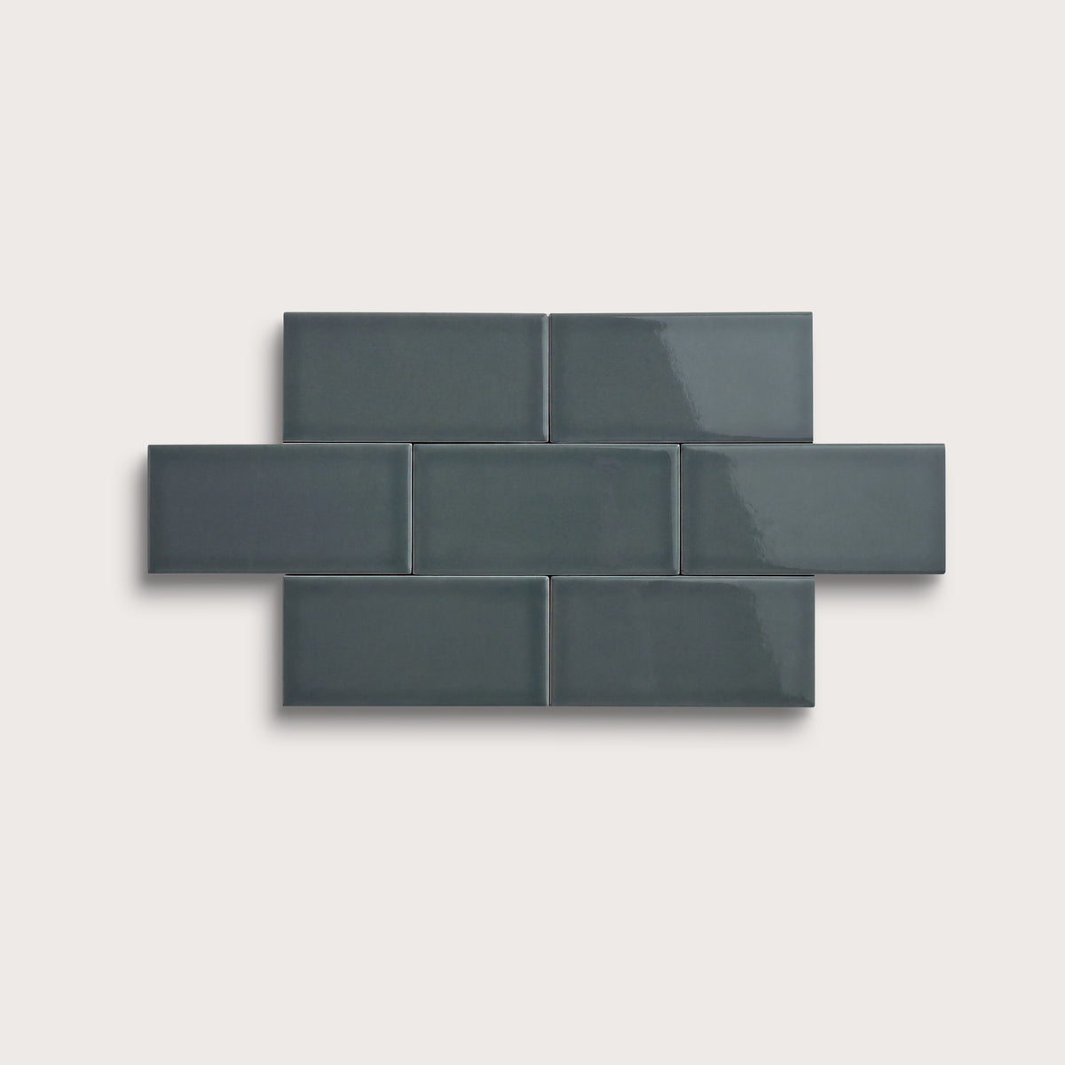 Smoke ceramic tile, 3 by 6 inches, gloss finish