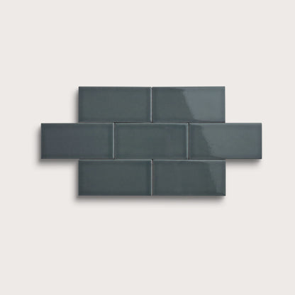 Smoke ceramic tile, 3 by 6 inches, gloss finish