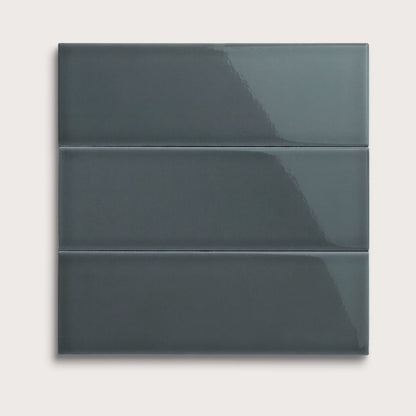 Smoke ceramic tile, 4 by 12 inches, gloss finish