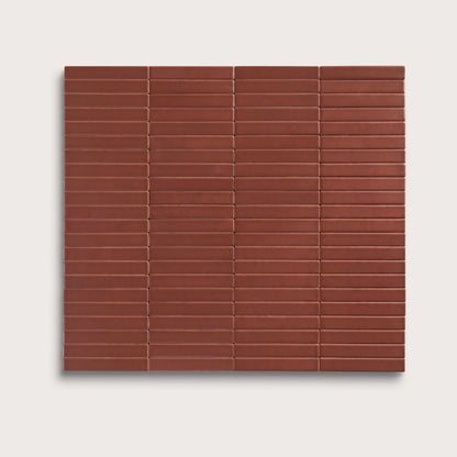 Spice ceramic tile, 1 by 6 inch stacked mosaic, matte finish