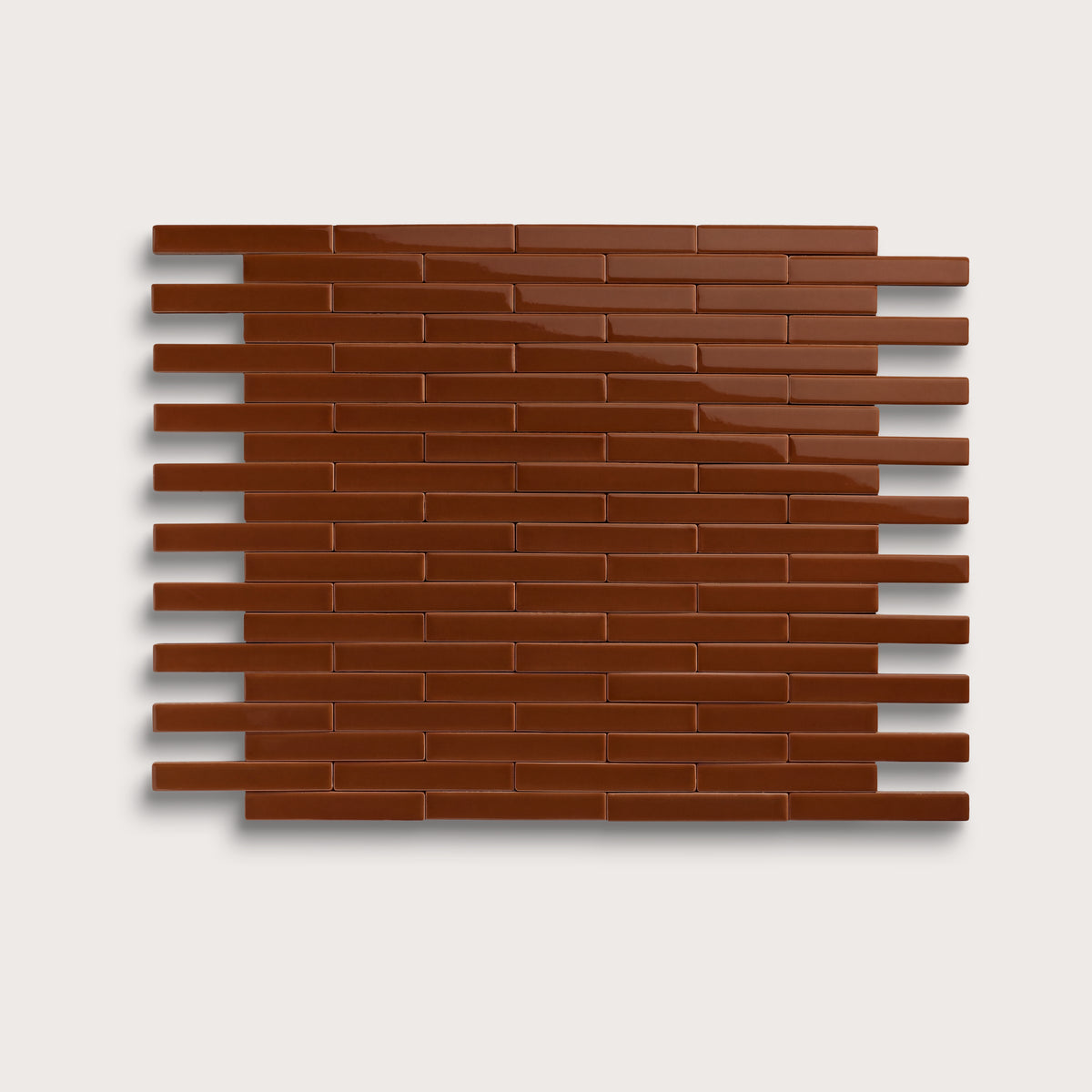 Spice ceramic tile, 1 by 6 inch subway mosaic, gloss finish