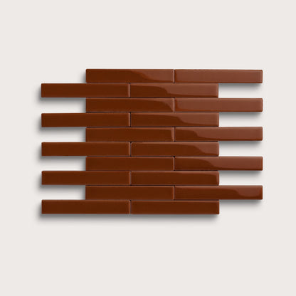 Spice ceramic tile, 1 by 6 inch subway mosaic, gloss finish