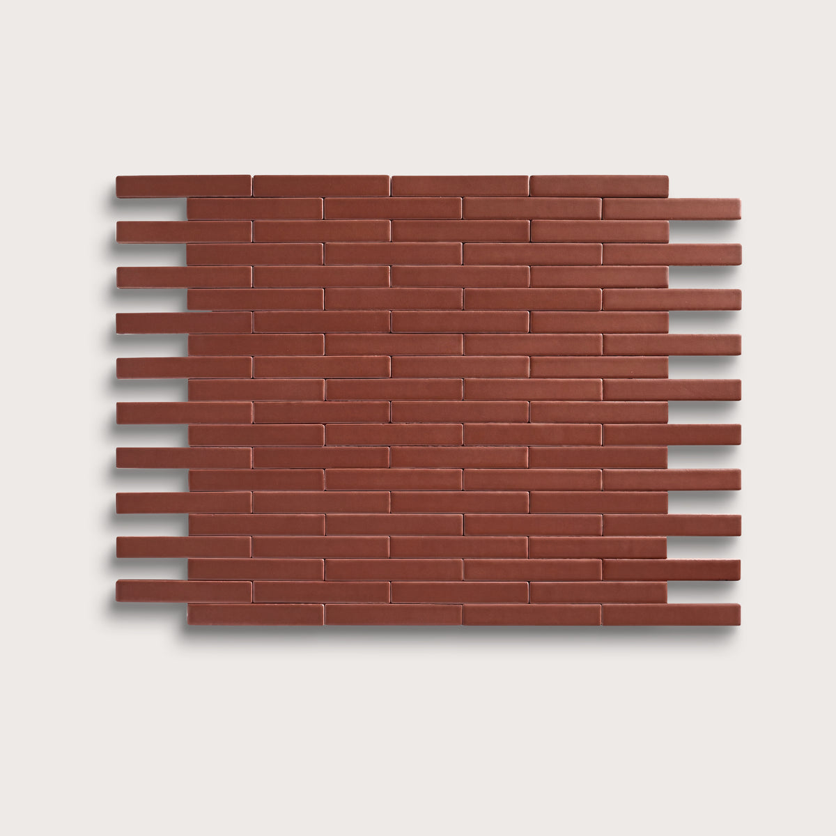 Spice ceramic tile, 1 by 6 inch subway mosaic, matte finish