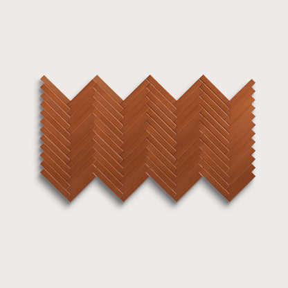 Saddle ceramic tile, 1 by 6 inch herringbone mosaic, matte finish