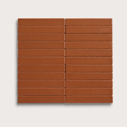 Saddle ceramic tile, 1 by 6 inch stacked mosaic, matte finish