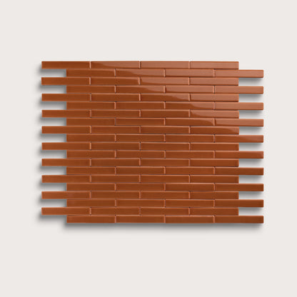 Saddle ceramic tile, 1 by 6 inch subway mosaic, gloss finish