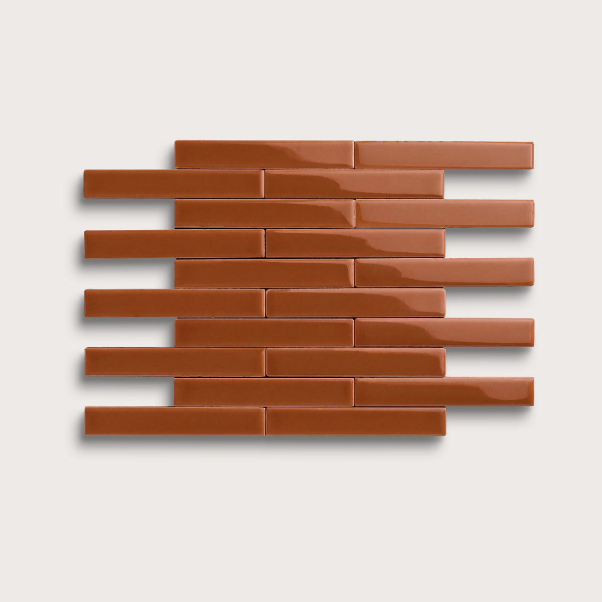 Saddle ceramic tile, 1 by 6 inch subway mosaic, gloss finish