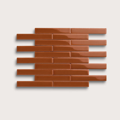 Saddle ceramic tile, 1 by 6 inch subway mosaic, gloss finish