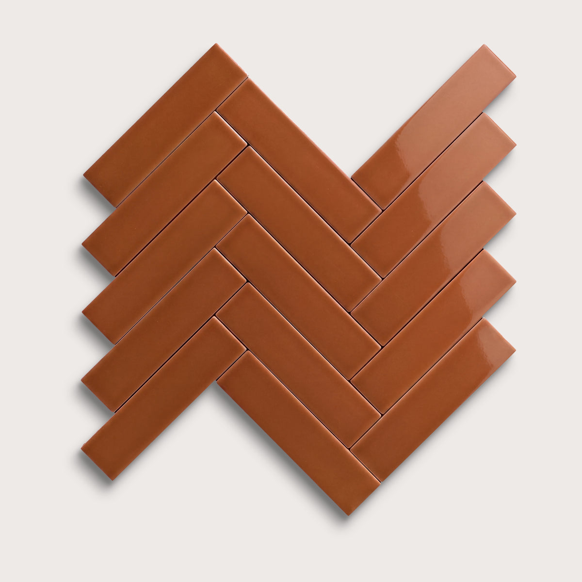 Saddle ceramic tile, 2 by 8 inches, gloss finish