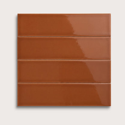 Saddle ceramic tile, 3 by 12 inches, gloss finish