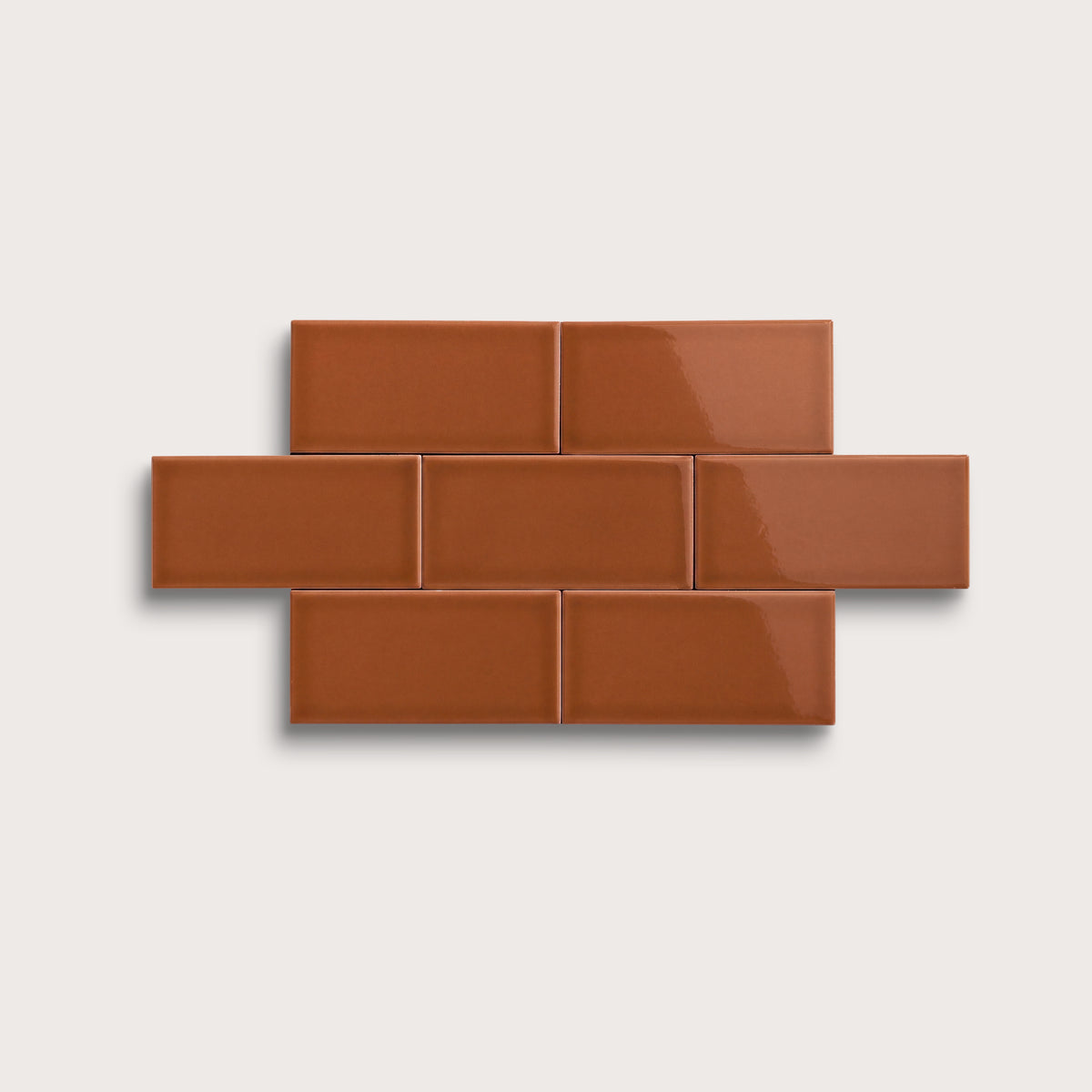 Saddle ceramic tile, 3 by 6 inches, gloss finish