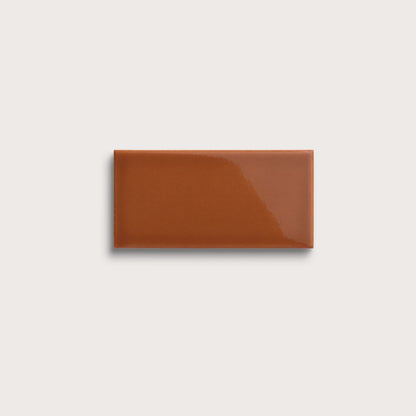 Saddle ceramic tile, 3 by 6 inches, gloss finish