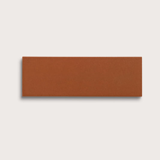Terracotta ceramic tile, 4 by 12 inches, matte finish
