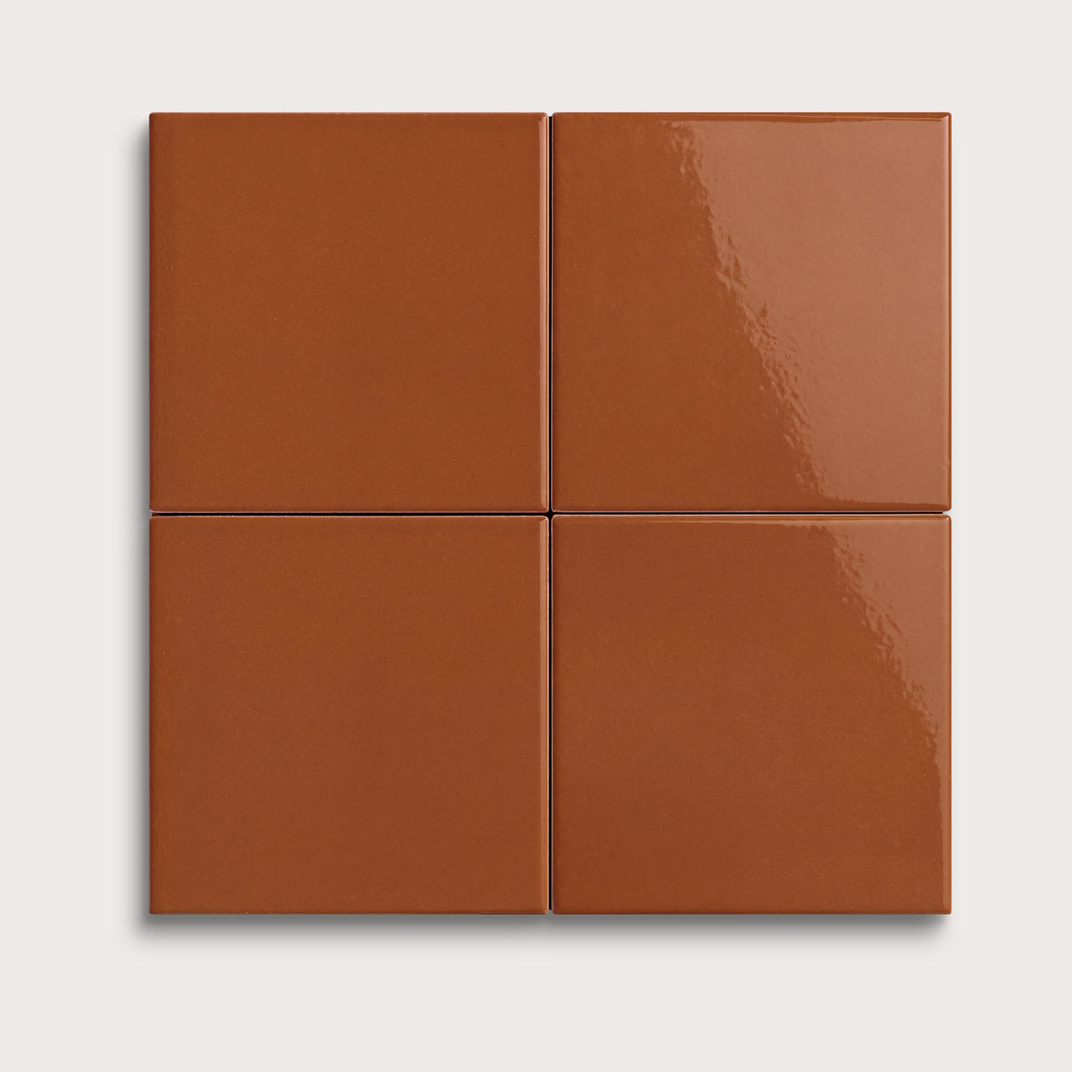Saddle ceramic tile, 4 by 4 inches, gloss finish