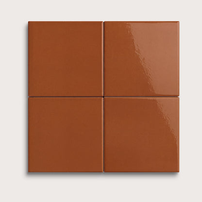 Saddle ceramic tile, 4 by 4 inches, gloss finish