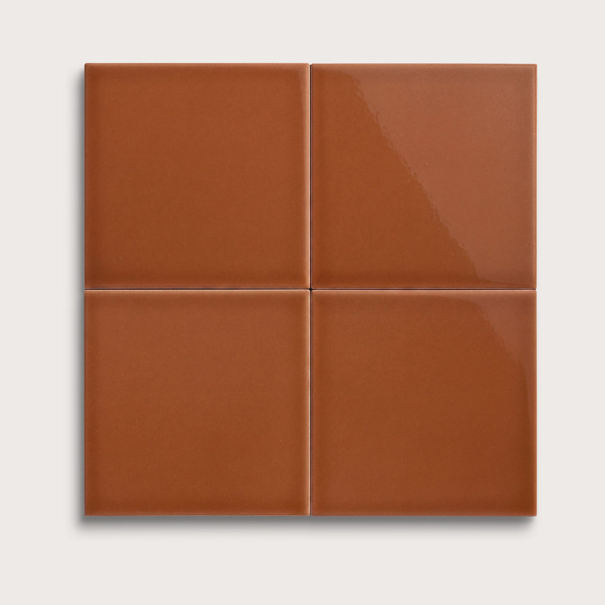 Saddle ceramic tile, 6 by 6 inches, gloss finish