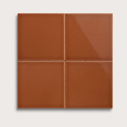 Saddle ceramic tile, 6 by 6 inches, gloss finish