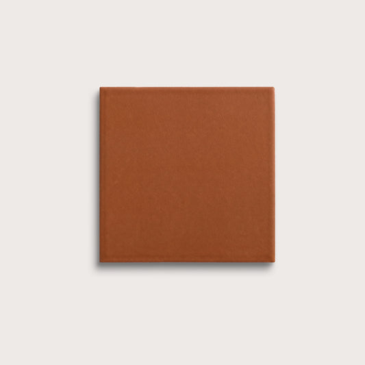 Terracotta ceramic tile, 6 by 6 inches, matte finish
