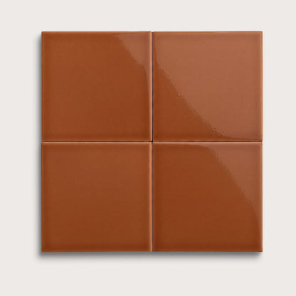 Saddle ceramic tile, 8 by 8 inches, gloss finish