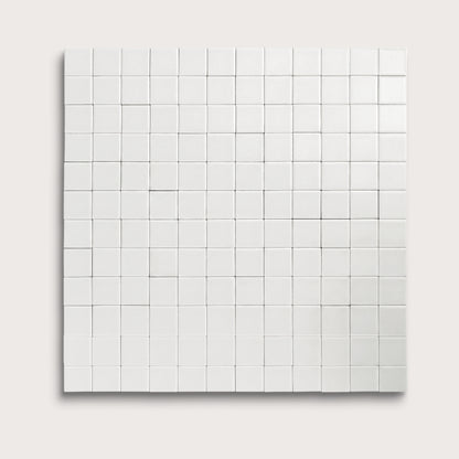 White ceramic tile, 2 by 2 inch mosaic, gloss finish