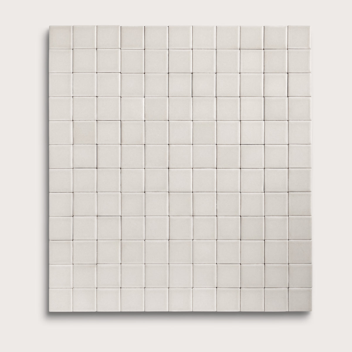 White ceramic tile, 2 by 2 inch mosaic, matte finish