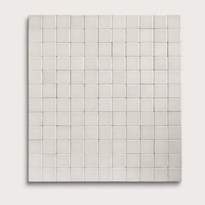White ceramic tile, 2 by 2 inch mosaic, matte finish