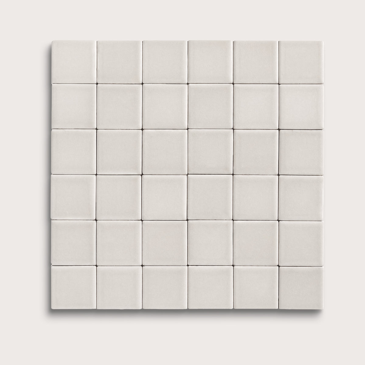White ceramic tile, 2 by 2 inch mosaic, matte finish