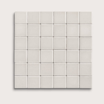 White ceramic tile, 2 by 2 inch mosaic, matte finish