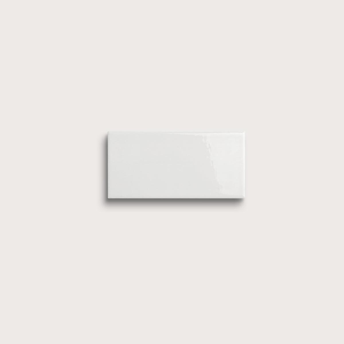 White ceramic tile sample, gloss finish