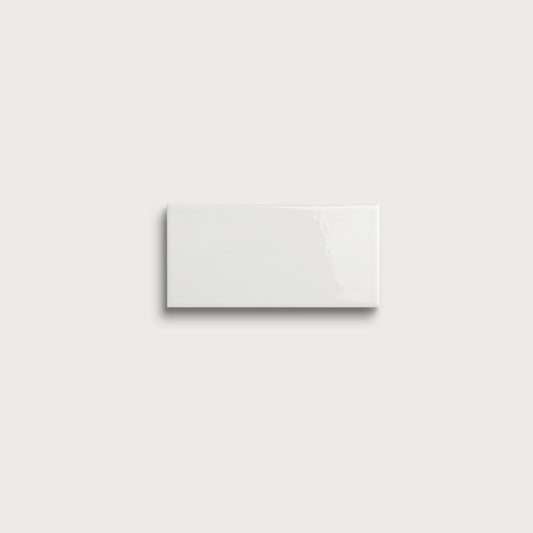 White ceramic tile sample, gloss finish