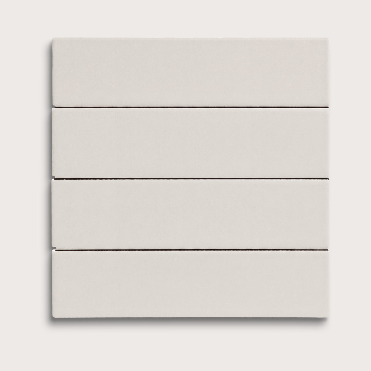 White ceramic tile, 2 by 8 inches, matte finish