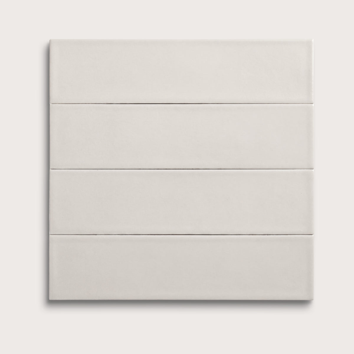 White ceramic tile, 3 by 12 inches, matte finish